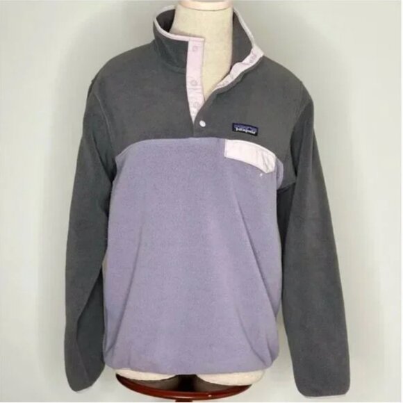Patagonia Women's Lightweight Synchilla Snap-T Pullover Purple Gray Size Medium - Picture 8 of 8